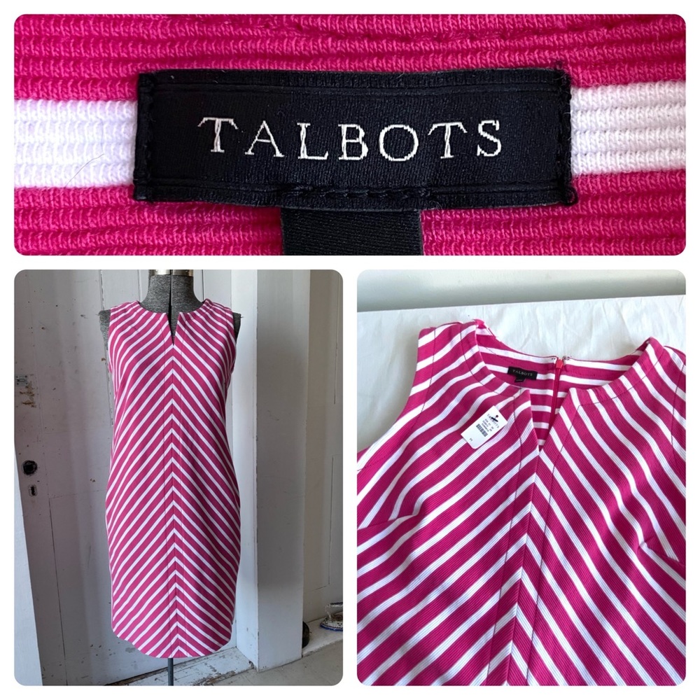 Talbots Chevron Stripe Sheath Sleeveless Dress